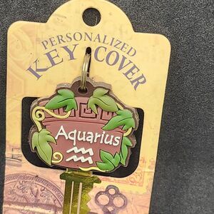 Aquarius Personalized Key Cover with Leaf Design